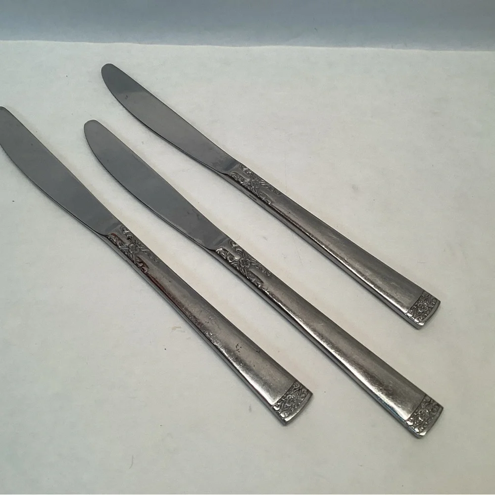 Supreme Cutlery TOWLE SILVER 3 Butter Knifes TWS280 STAINLESS Glossy Japan